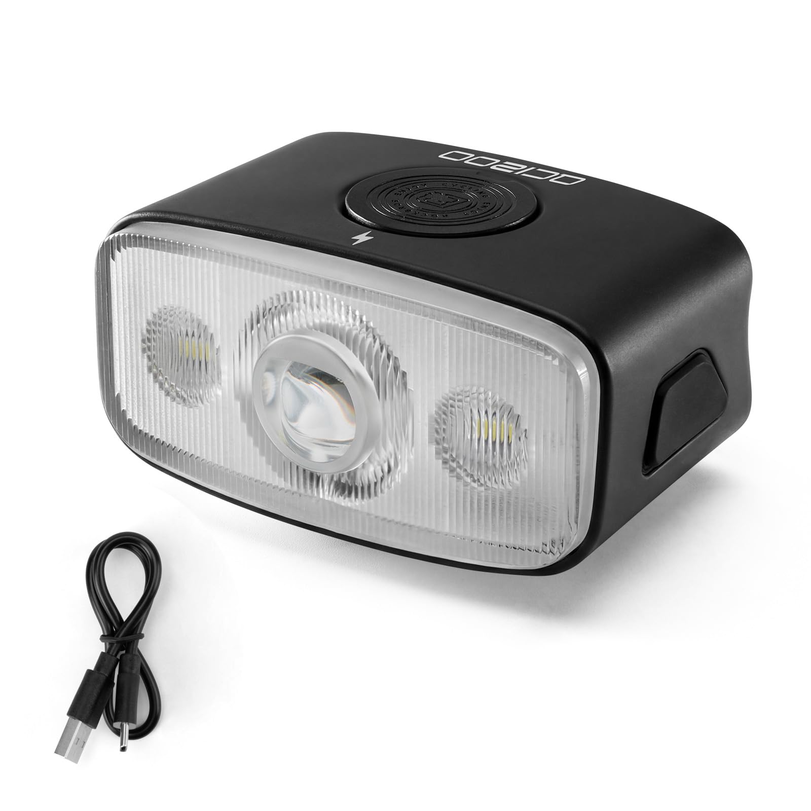 ROCKBROS Luce Bici Anteriore 1200 Lumen, Faro LED USB Ricaricabile 3500mAh, Fascio Antiriflesso, 3 Modalità di Illuminazione, Impermeabile IPX6, per MTB, Bici da Corsam, Città