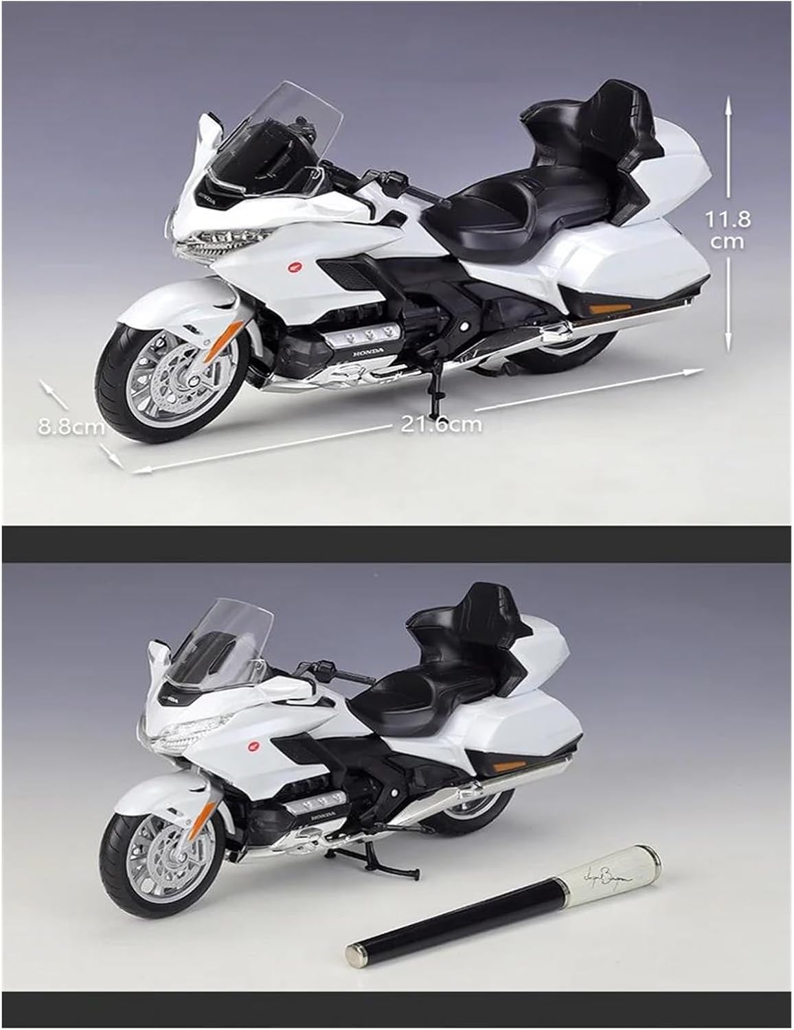 Mini Simulation Motorcycle Toys 1:12 for Honda Gold Wing Alloy Motorcycle Simulation of Children's Toys and Gifts Adult for Boys(Black)