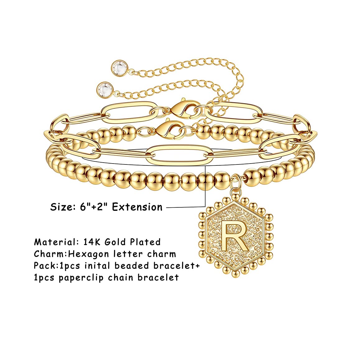 Plated Alphabetical R Bracelet