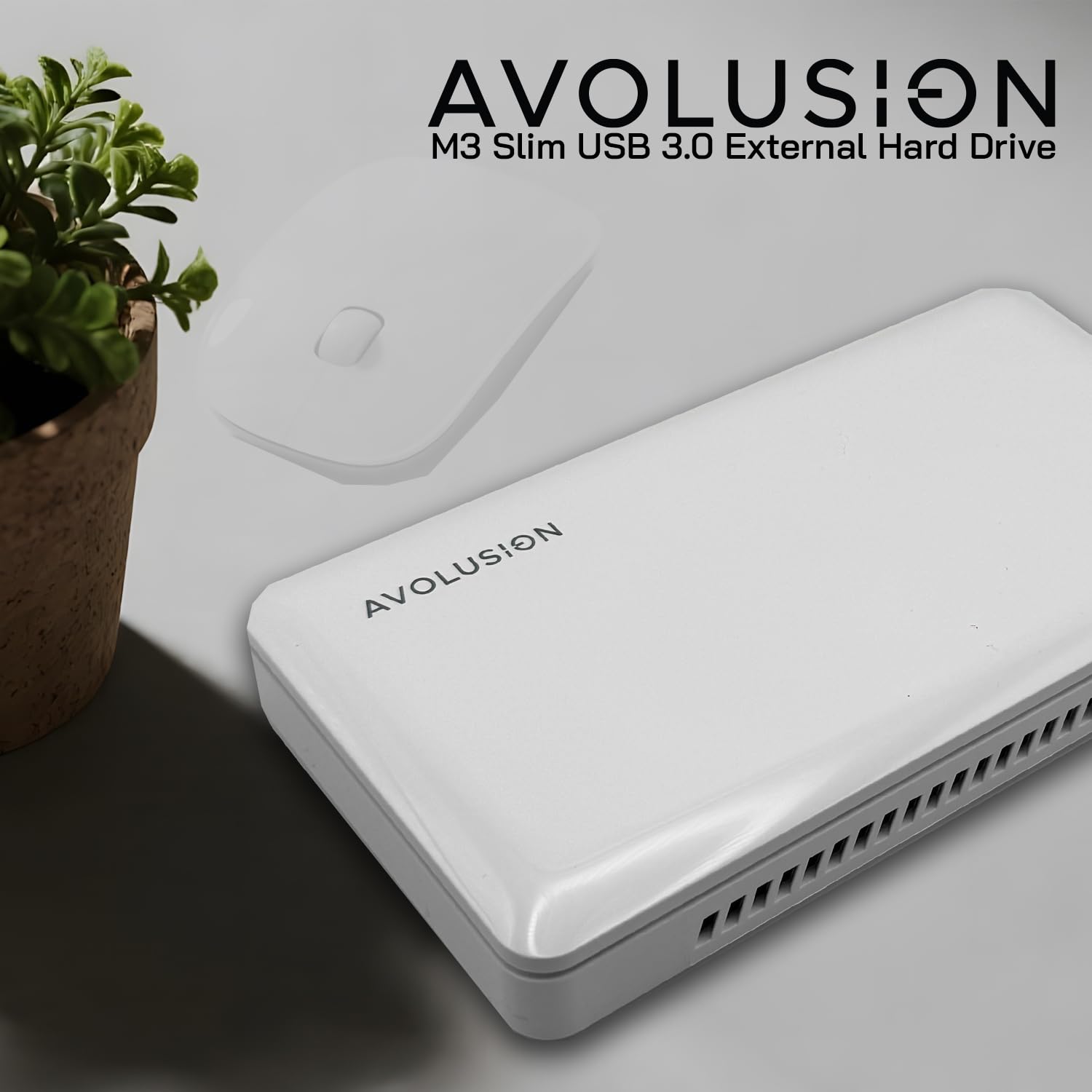 Avolusion M3 Series 1TB USB 3.0 Portable External Hard Drive - White (for Windows, Mac OS, Xbox, PS) — view 4