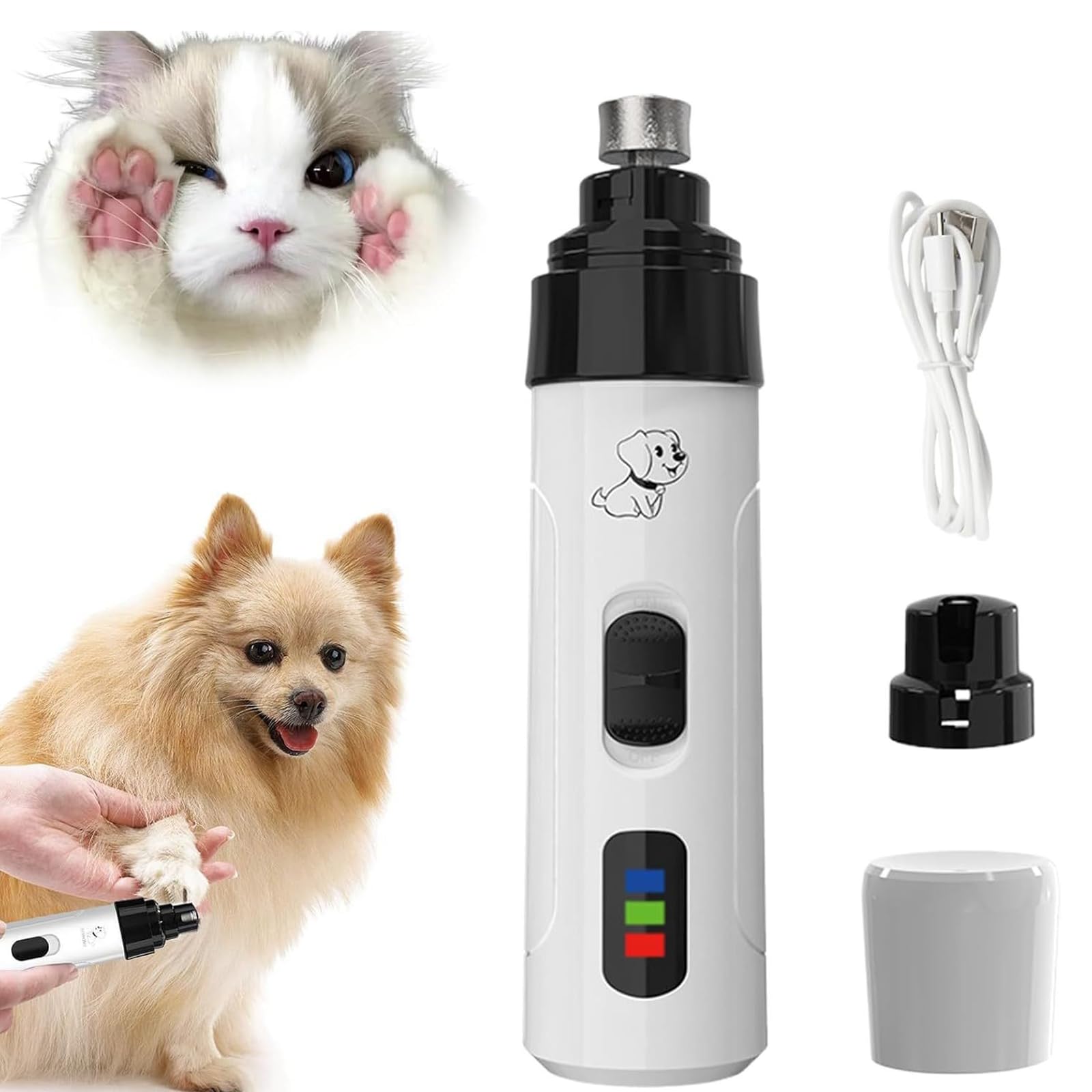 OrthoTrimmer Sicherer, sanfter, ergonomischer und leiser USB - Aufladbarer Krallenschleifer für Hunde und andere Haustiere
