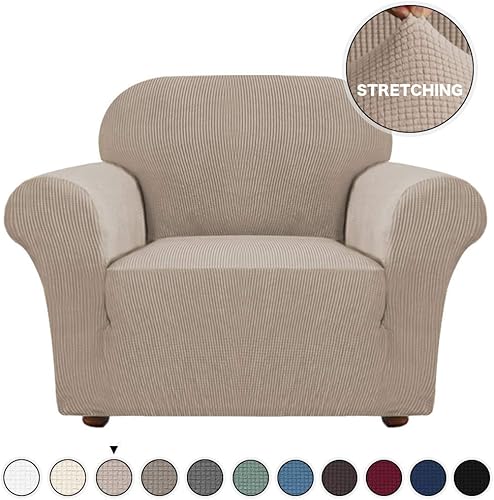 Miniatura 4 de Turquoize Funda de sofá jacquard de 1 pieza, tamaño de sofá y silla, color caqui