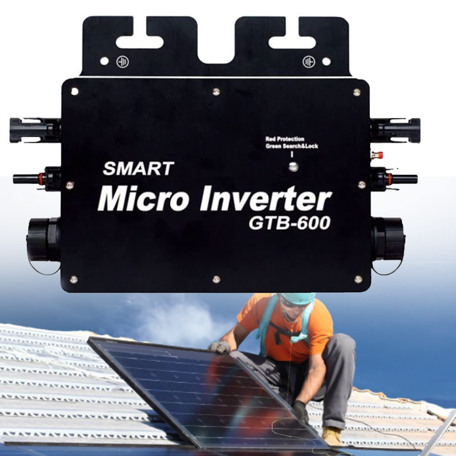 Micro onduleur Solaire connecté au réseau, WVC-400W, 600W, 700W, 800W MPPT Onduleur Solaire étanche, contrôle WiFi 120V 230V Micro-onduleur de Puissance d'identification Automatique,600W
