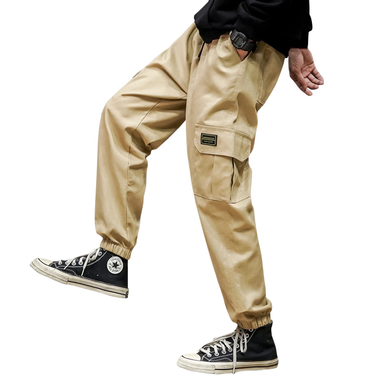 カーゴパンツ メンズ ロングパンツ ズボン　作業着　44インチ ロングパンツ メンズ カーゴパンツ ウエストゴム ロング丈