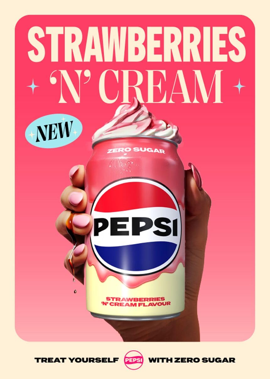 Pepsi Tratta fragole e crema, 8 x 330 ml