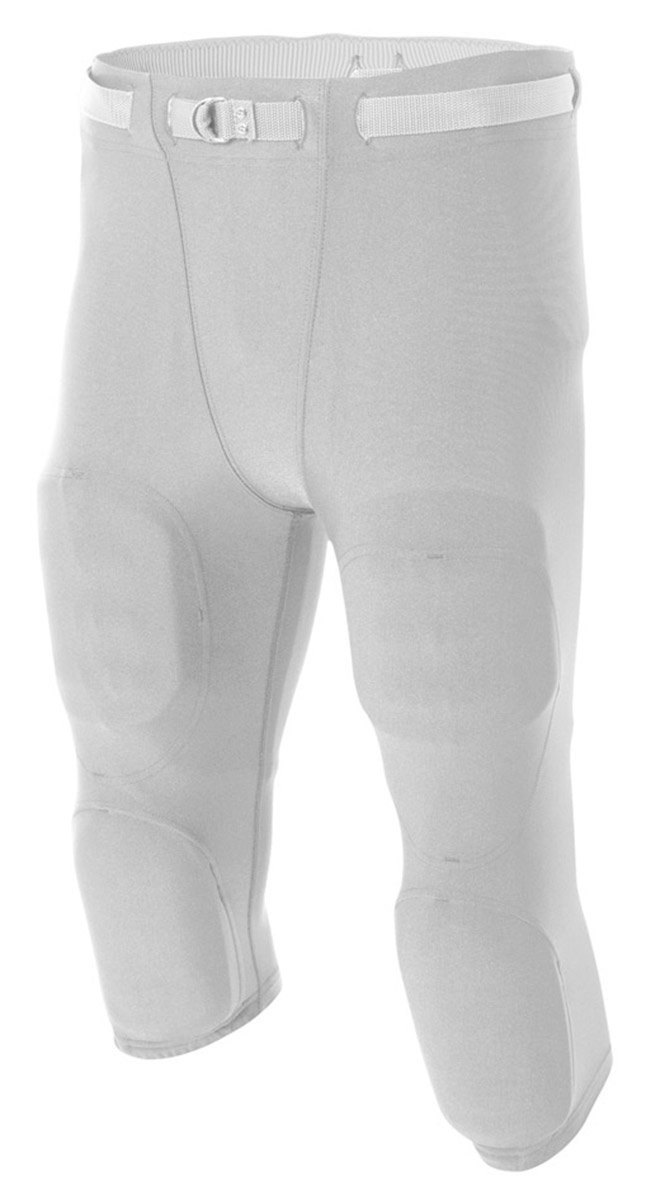 A4 Men's Flyless Football Pant, Silver, XX-Large