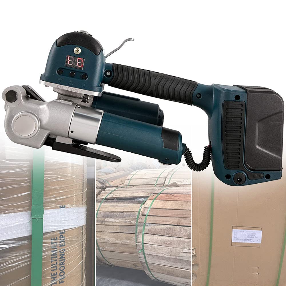 Reggiatrice Elettrica,Reggiatrice Manuale,Reggiatrice Portatile,con Batteria Ricaricabile 2X4000Mah,per Reggia Pet/PP di Larghezza 13-19Mm.