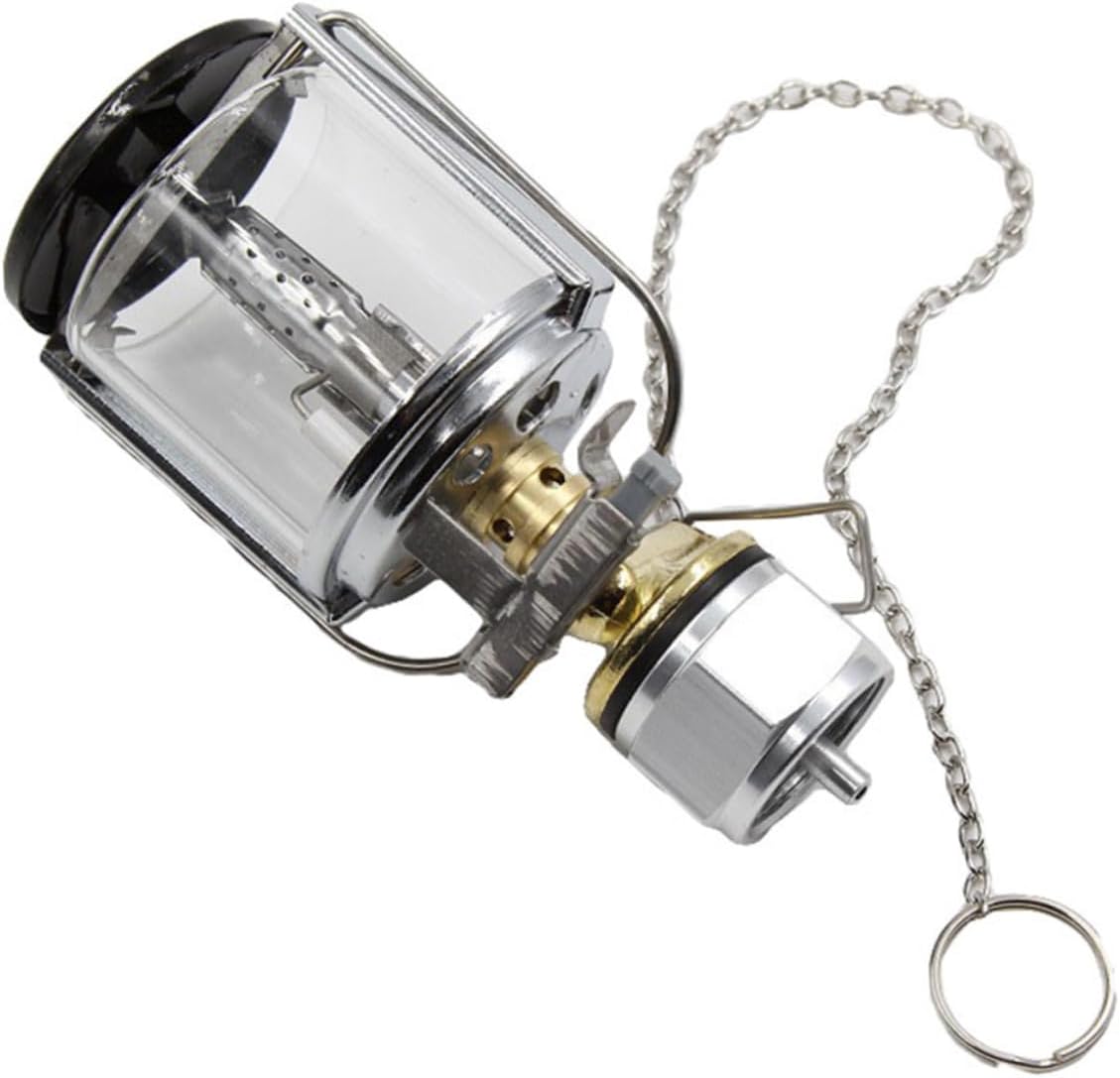 Mikikit Gas Powered Camping Lantern Design Compatible with American and Threaded Flat Gas Tanks Portable Outdoor Light for Hiking Camping and Emergency Use