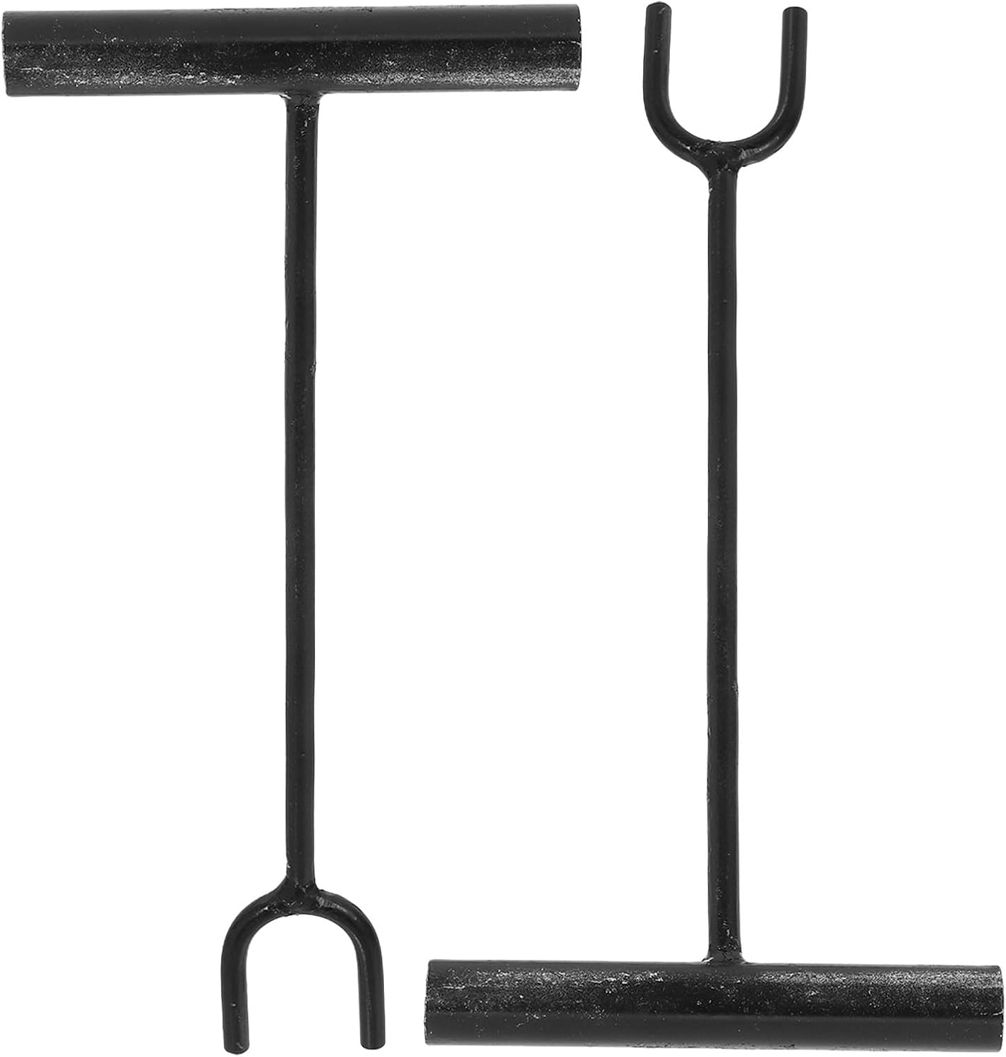 NUOBESTY 2pcs Metal Manhole Lid Pull Hooks: Utility Lifter for Sewer Cover - Multipurpose Door Lifting Tool - Heavy Lifter for Warehouse Roll-Up Door
