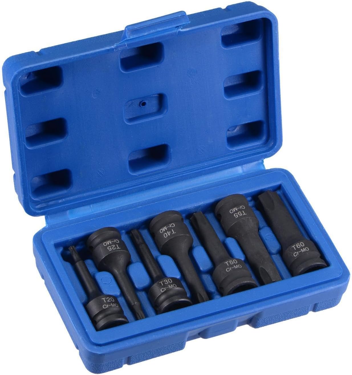 #US 7pcs 3/8" Drive Impact Bit Socket Set T20 - T60 CR-MO 60mm Length