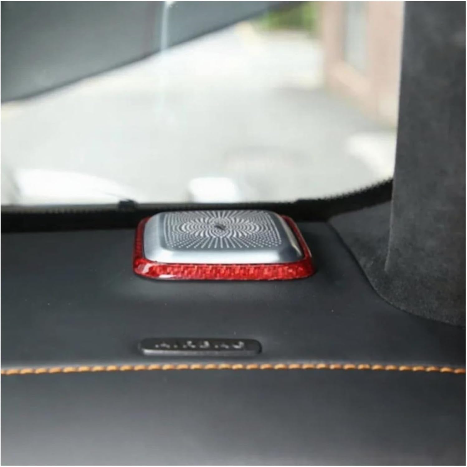 Compatible for Mercedes-Benz G-Class G500, G63, G350, G400, G450 Modification of Instrument Panel Speaker Frame Carbon Fiber Sound Cover(Red Carbon fiber1)