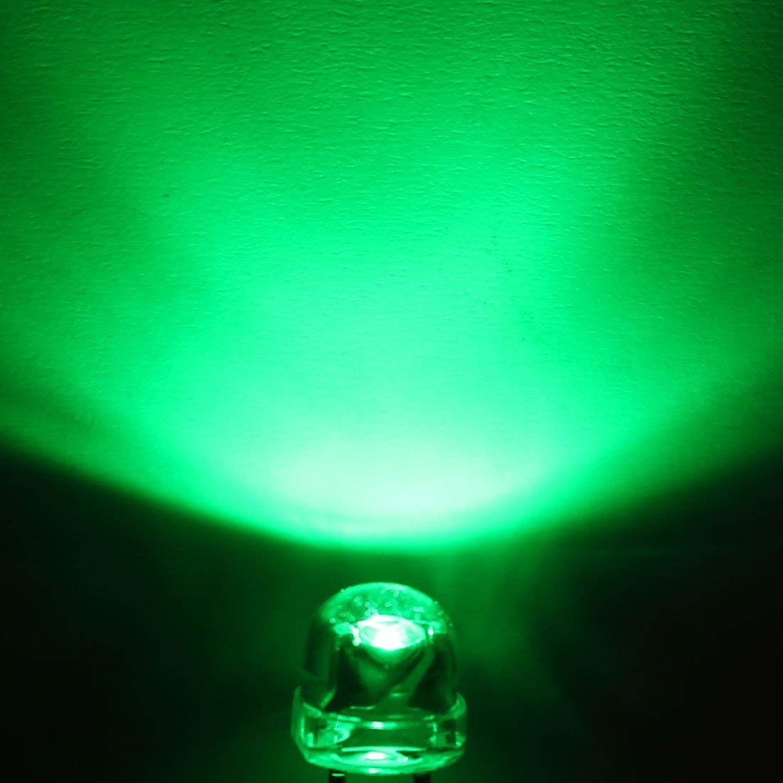 500 pcs 5mm Vert LED Diode Lumières Clair Chapeau De Paille Transparent 3-3.4 V 20mA Super Lumineux Éclairage Ampoule Lampes Composant Électronique Diodes Électroluminescentes