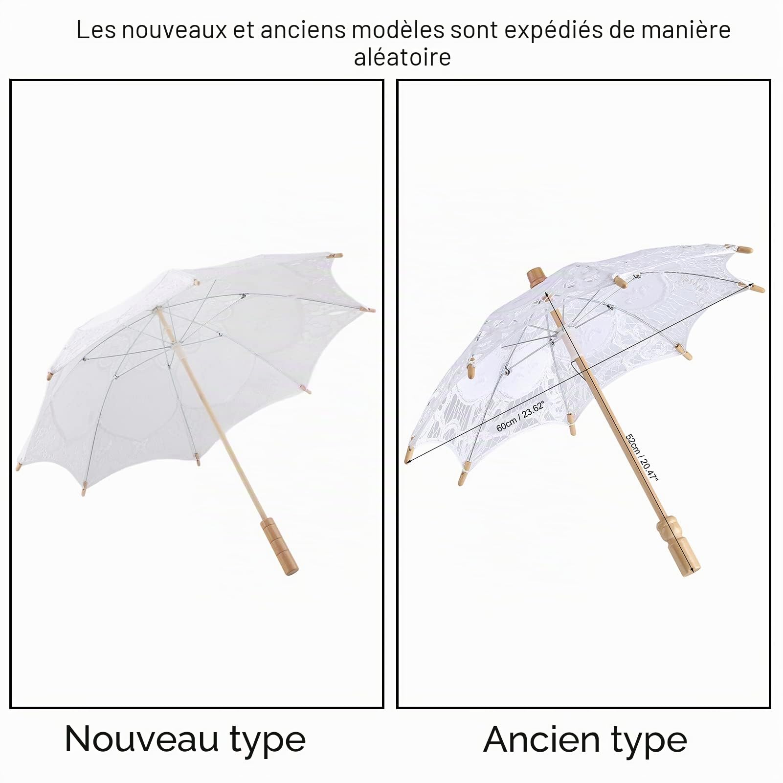 Parasol en dentelle blanche, Lady Wedding Lace Umbrella pour femme Décoration de mariage Accessoires photo