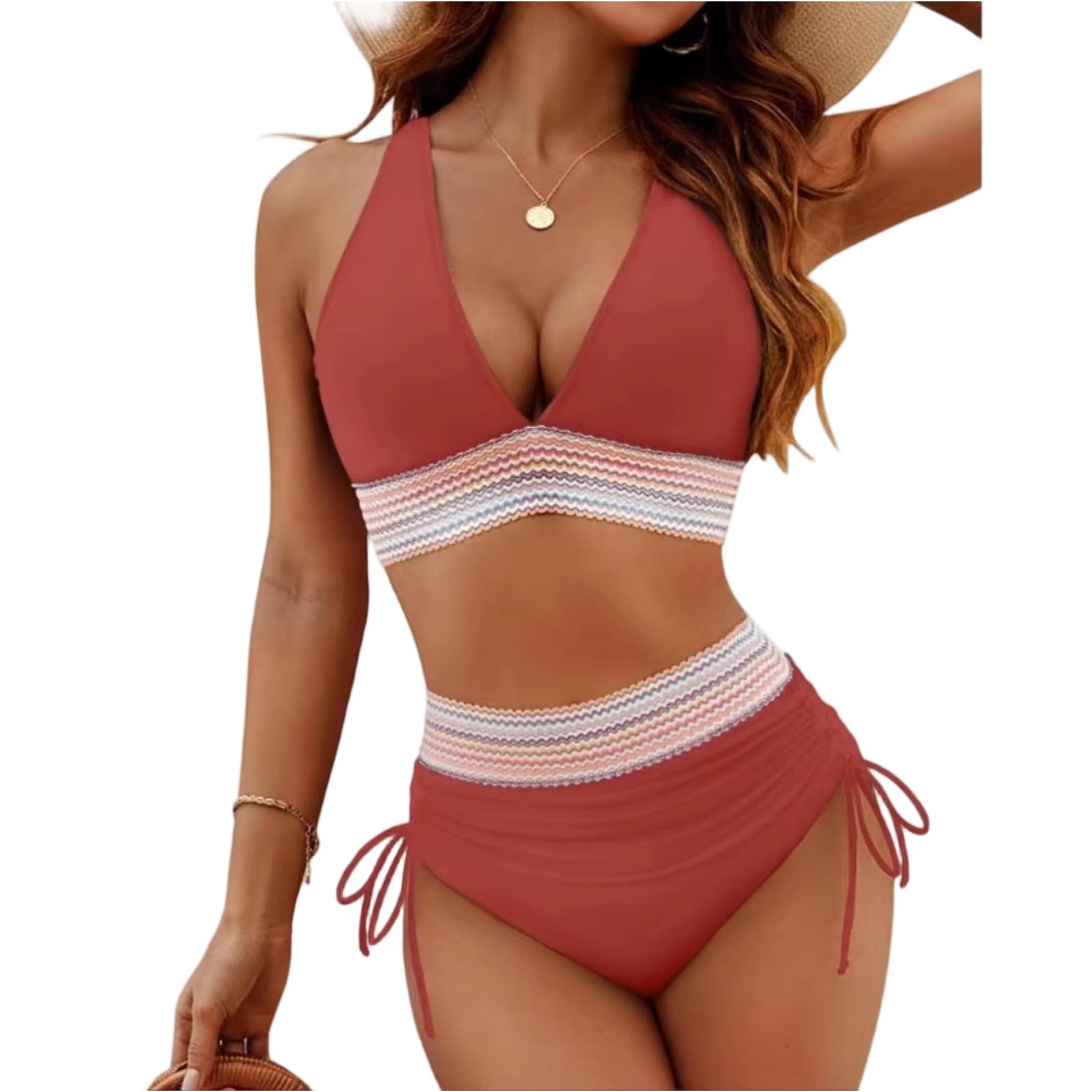 Genérico Bikinis para Mujeres 2026 Bañador Sexy con Relleno en Sin Aros Cuello Halter Bikini Super Push Up Verano Playa Bañadores Dos Piezas