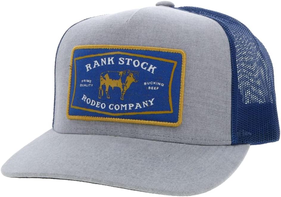 HOOEY Rank Stock Trucker Hat for Men – Adjustable Snapback Mesh Baseball Cap - Western Rodeo Work & Casual Wear