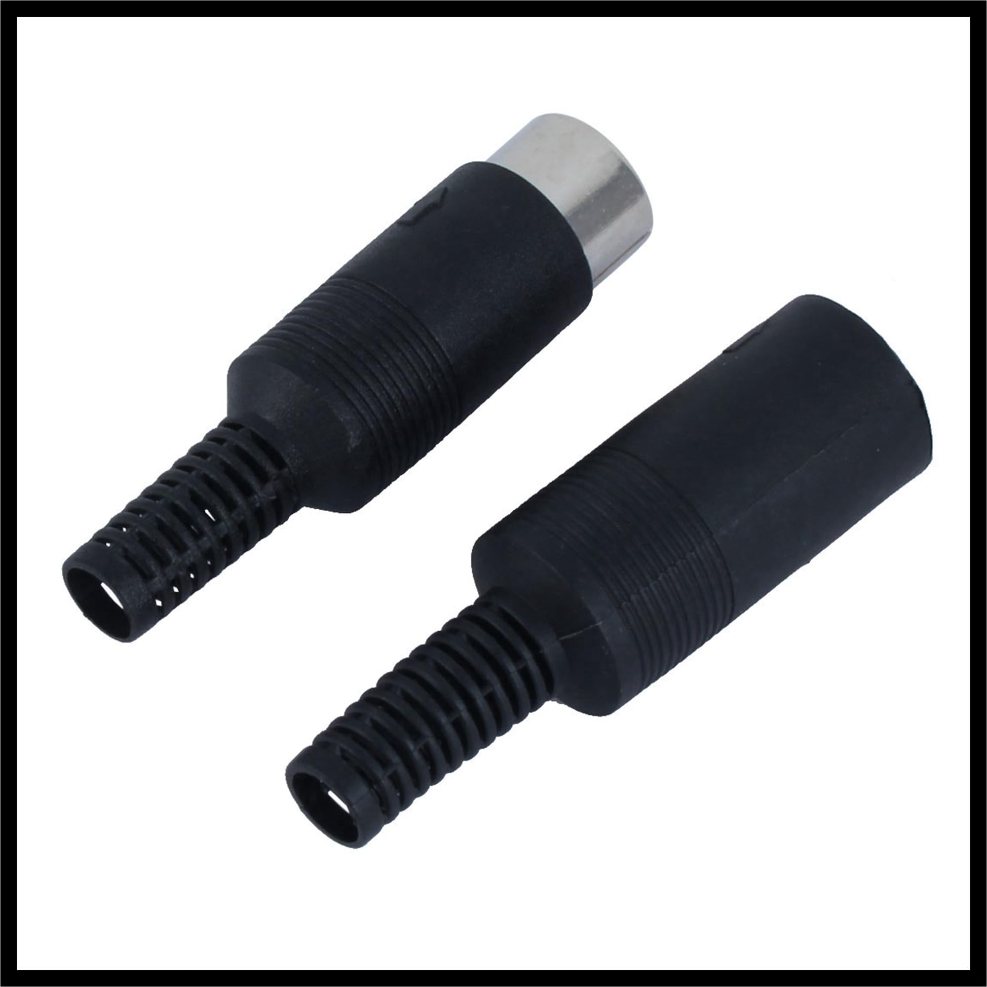 Hihaha Pair Black DIN 8 Pin Female + Male Plug Socket Audio AV Connector Durable Material - Image 2