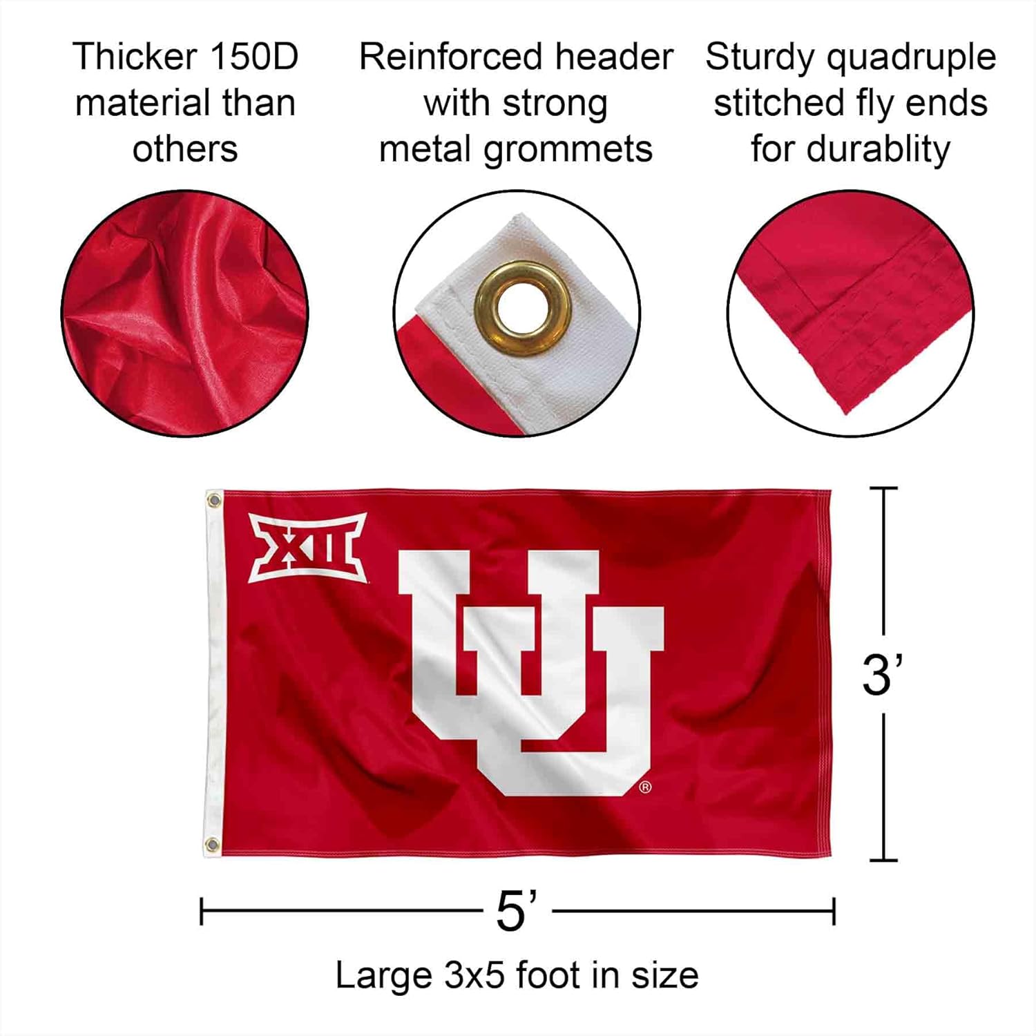 Utah Big 12 Large Grommet Banner Flag - Image 2