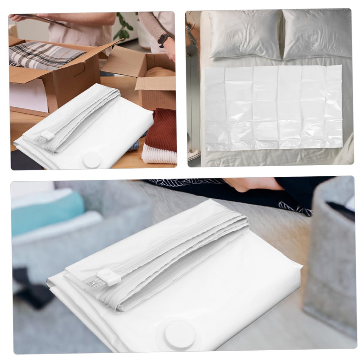 2 piezas Bolsas de Vacío para Colchones y Ropa de Grandes Almacenamiento al Vacío Resistente y Reutilizable para Edredones y Ropa Ahorra Espacio Hogar y Viaje