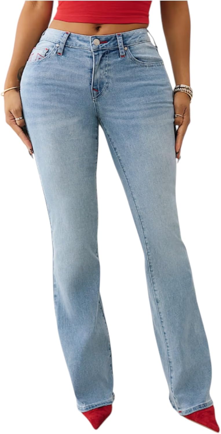 True Religion Women's Becca Mid Rise Bootcut Jean
