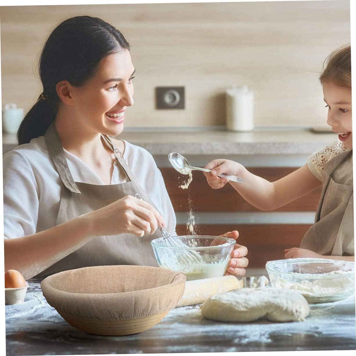 Cabilock 18pcs Non-stick Bread Basket Covers Liners for Home Baking Proofing and Fresh Keeping Kitchen and Bakery