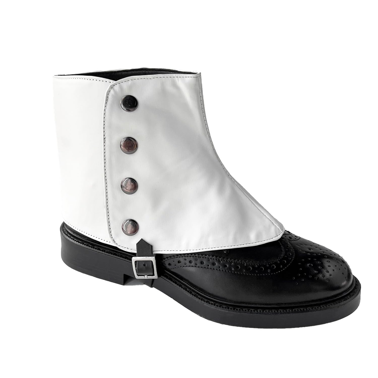 Gangster Spats 20s Stivali In Pelle Da Uomo Snap Spats Stile Vintage Dapper Uomini Ghette Spats Accessori Costume