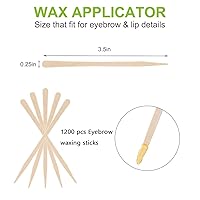 Vista 2 de Paquete de 1200 palitos de cera de madera, espátulas de cera, palitos aplicadores de cera pequeños, palitos de madera, espátulas aplicadoras