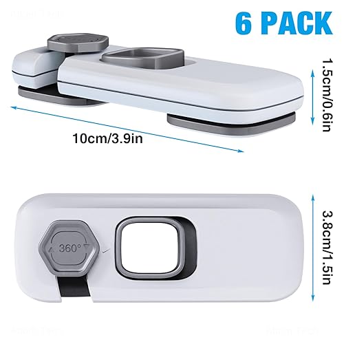 Miniatura 7 de NiHome Paquete de 6 cerraduras para refrigerador a prueba de niños, 6 cerraduras de seguridad para bebés para refrigeradores, armarios, cajones,