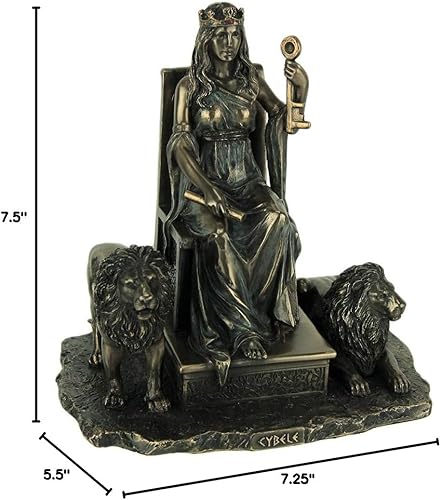 Miniatura 4 de Veronese Design Estatua terminada de bronce de la diosa de la madre griega antigua de cibeles