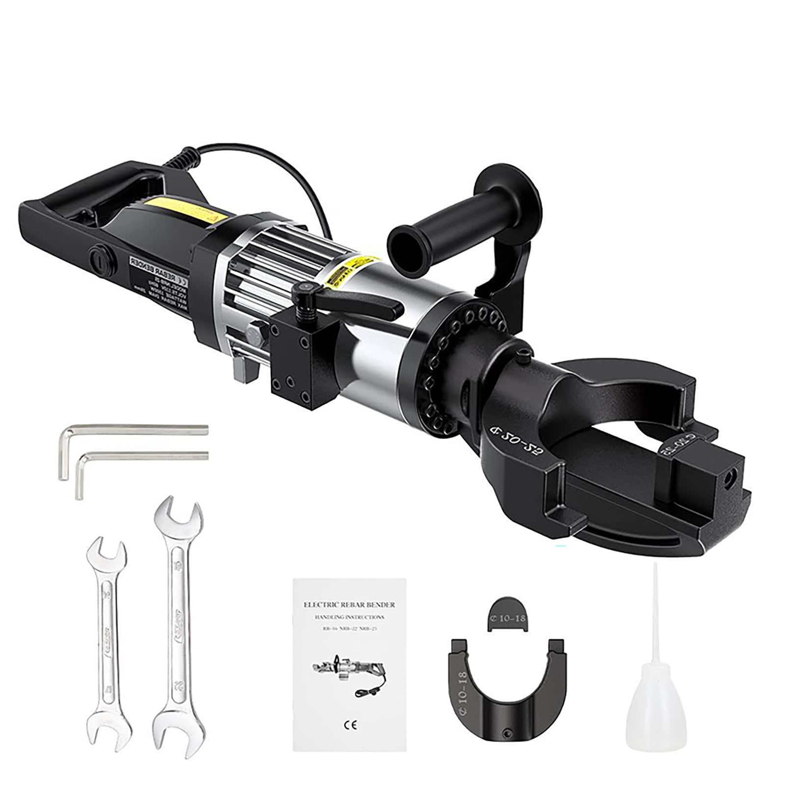 Dobladora de Varillas hidráulica de 1500 W - Dobladora eléctrica de Varillas, dobla Varillas de Acero de 4 a 25 mm, ángulo Ajustable de 0° a 130°, doblado rápido en 5 s,NRB-25A