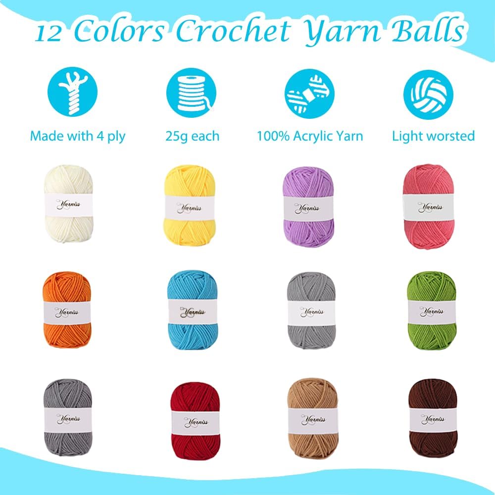 Learn to Crochet - Beginner Crochet Kit with Bag -4