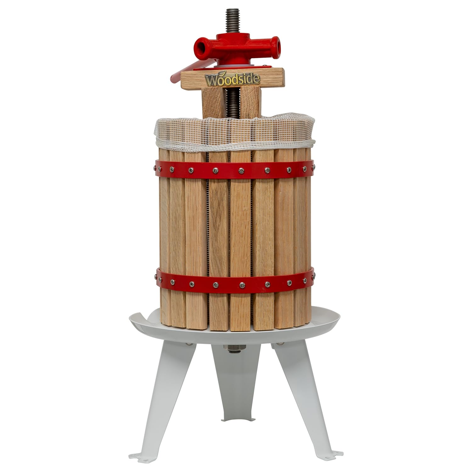 Woodside 6 Litre Fruit Press with Straining Bag, Apple Cider Grape Wine/Cider/Beer Making Tool
