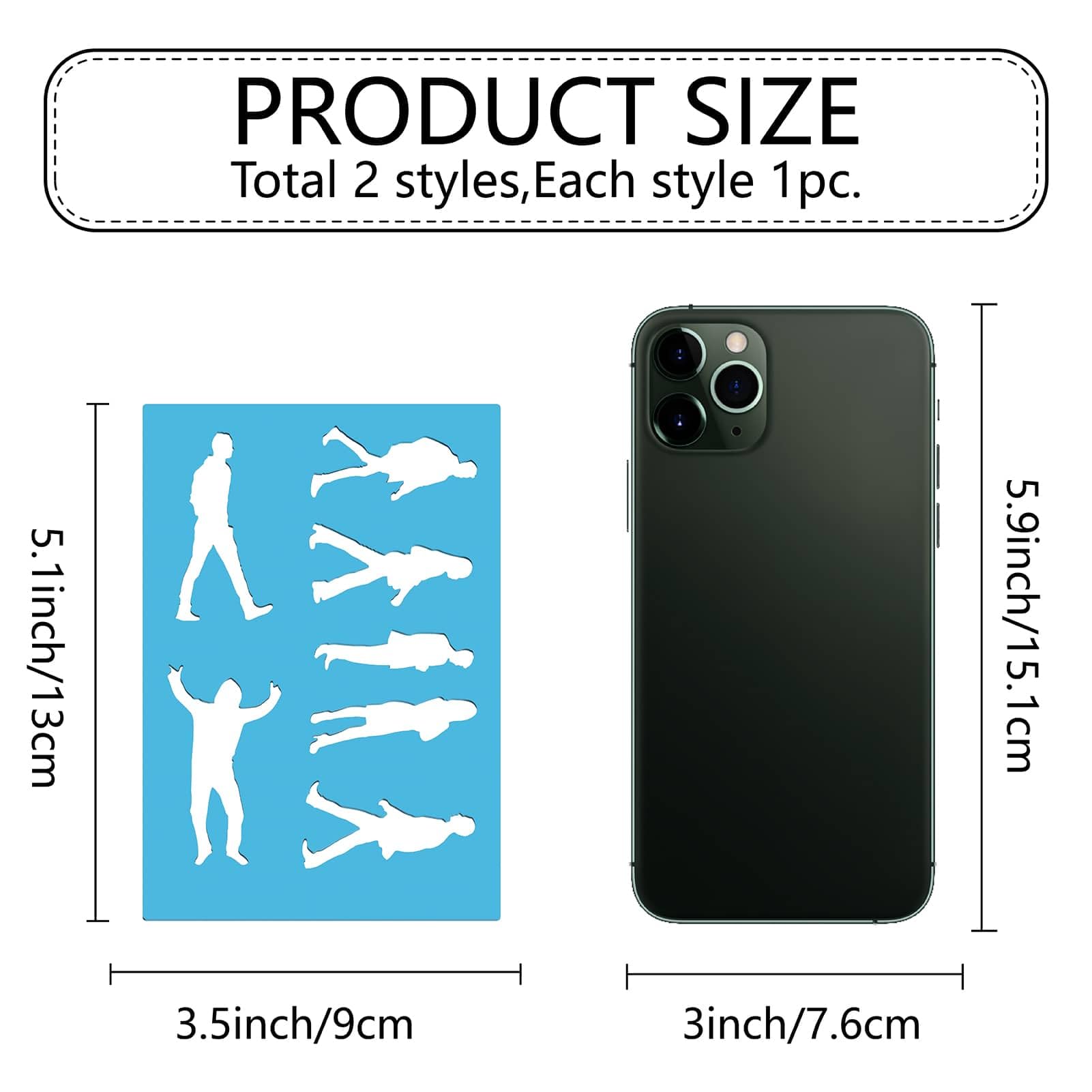 GORGECRAFT 2 Styles Human Figure Template Male Female Walking People Drawing Stencils Acrylic Lapidary Cutting Leather Jewelry Stencil for Painting on Wood Scrapbook Wall Floor Earrings Making Crafts - Image 2