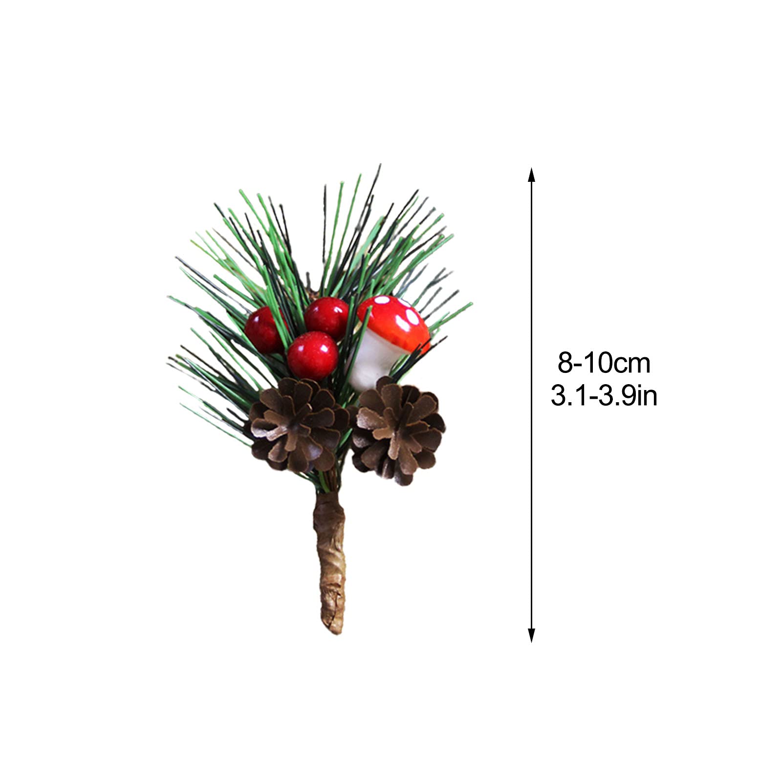 Zweige Weihnachten, Künstliche Kiefern-Picks, 20 Stück goldene Beerenzweige(Gold)