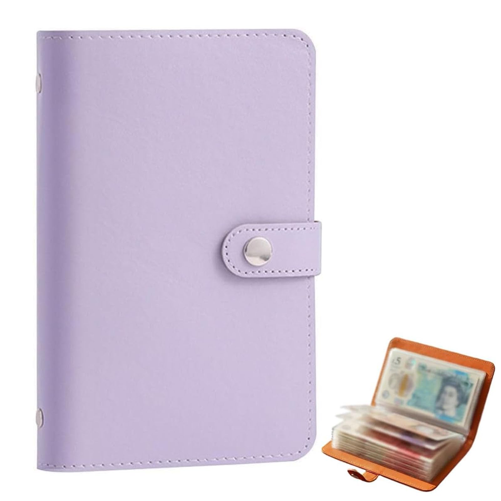 Money Saving Wallet, 100 Envelopes Saving Challenge Binder, Money Wallets for Saving Cash, Budget Organizer Savings Book for Couples & Adults (Purple)