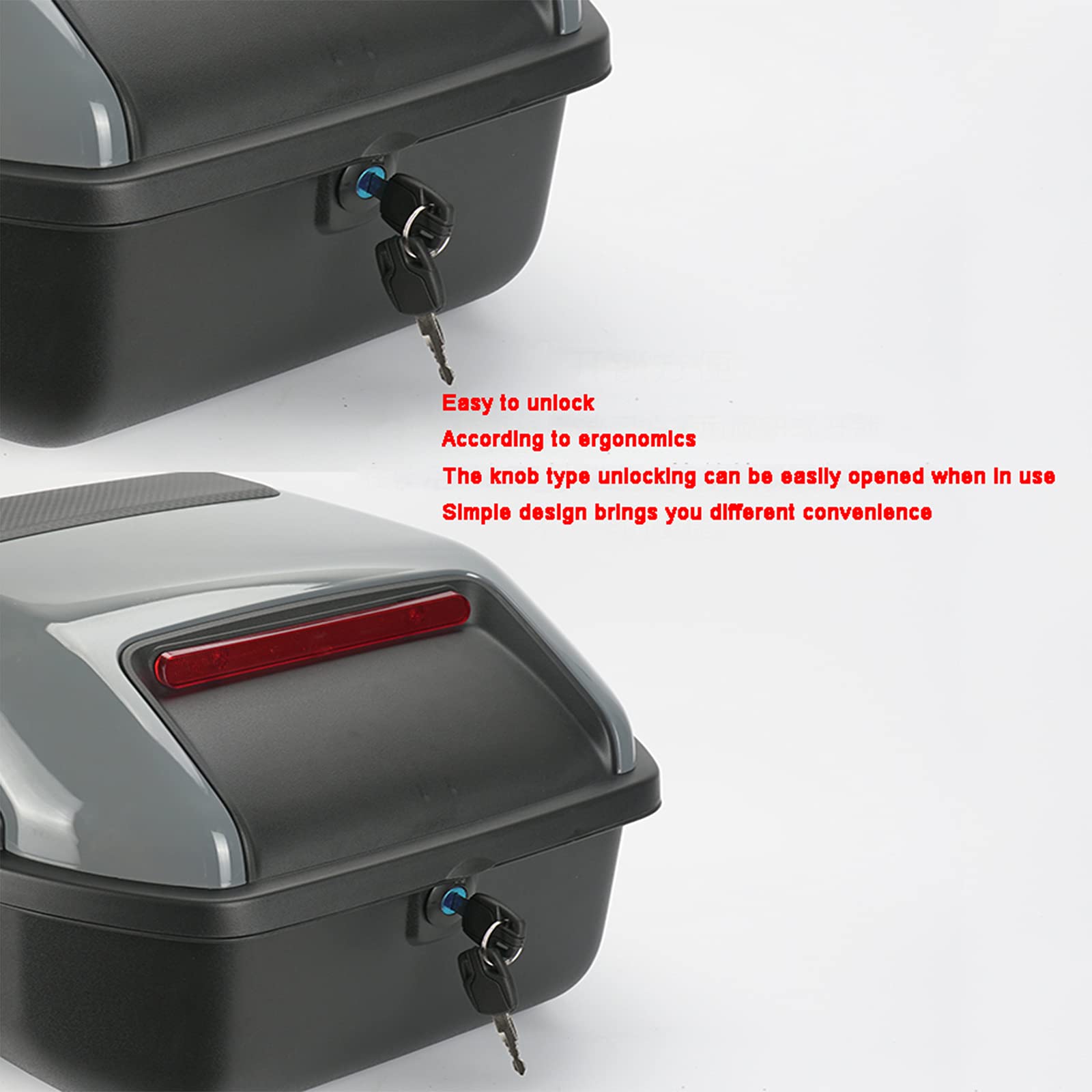 Bauletto Moto,Bauletto per Moto Universale,Baule per Moto, Utilizzati per Qualsiasi Motocicletta con Telaio, Auto Elettrica ECC., Chiave con Due Serrature di Sicurezza,Nero