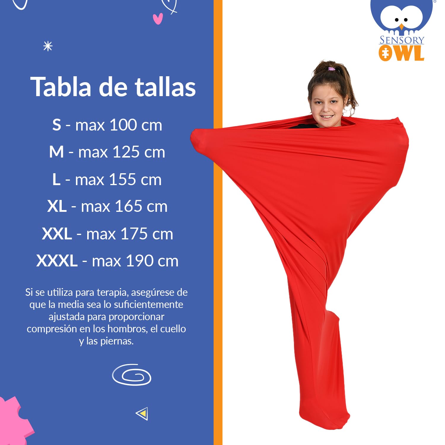 Calcetín de Cuerpo Entero - TDAH - Autismo Estrés y Ansiedad Aliviar - Estimulación de Presión Profunda - Juguete de Terapia de Ejercicio Sensorial - Rojo, Talla XXL