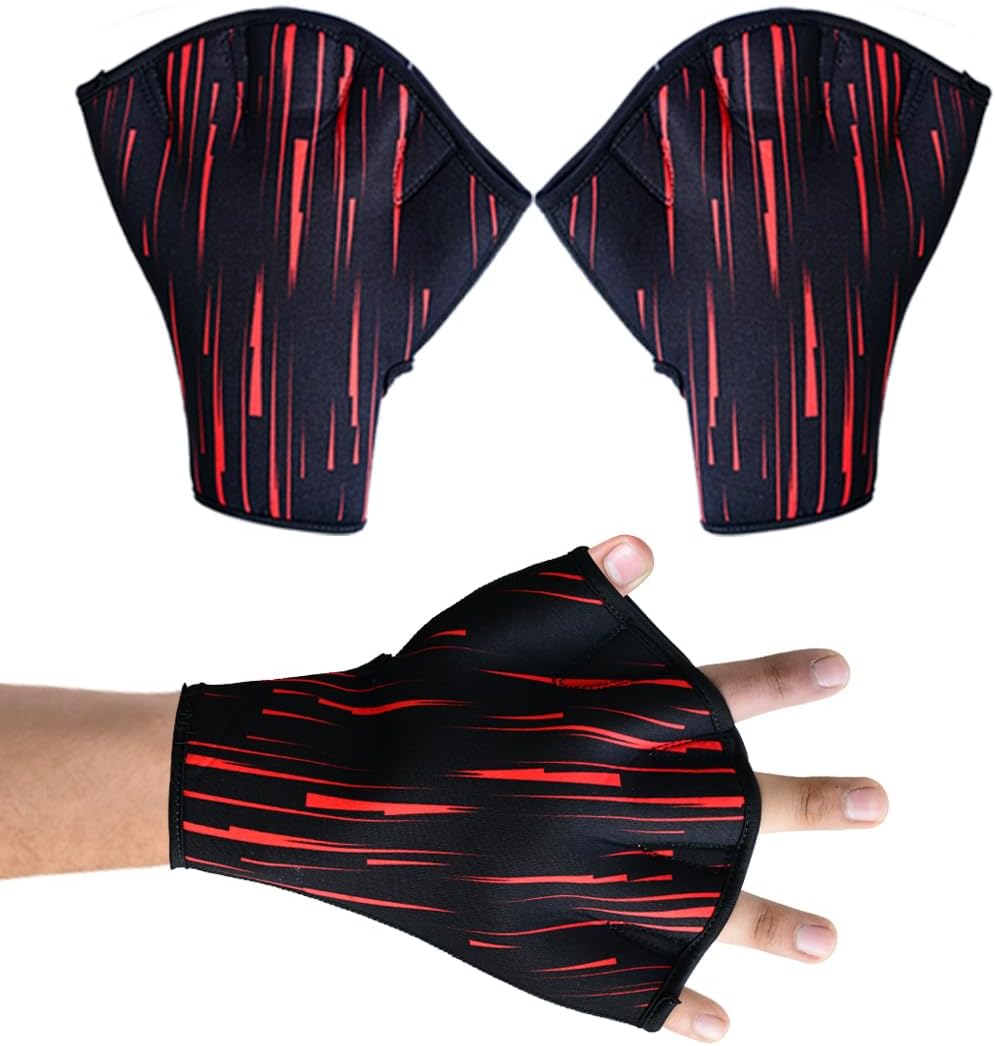 Swimming Gloves Aquatic Swim Training Glove Neoprene Webbed Fitness and Water Aerobics Resistance Gloves for Men Women Children