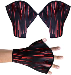 Aquatic Gloves For Helping Upper Body Resistance, Webbed Swim Gloves Well Stitching, No Fading Sizes For Adult L