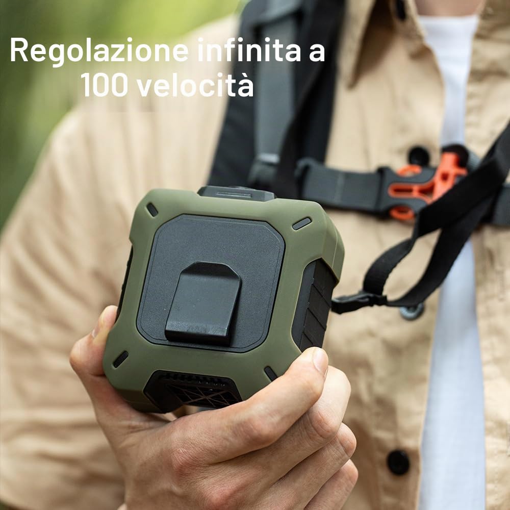 Coolbelt Pro – Wearable Waist Fan & Power Bank With Desktop Stand,8000mAh Ventilatore Batteria 100 Velocità,3-In-1 Hands-Free Cooling Fan,Rechargeable Hands-free Personal Wearable Neck,ventilator hose