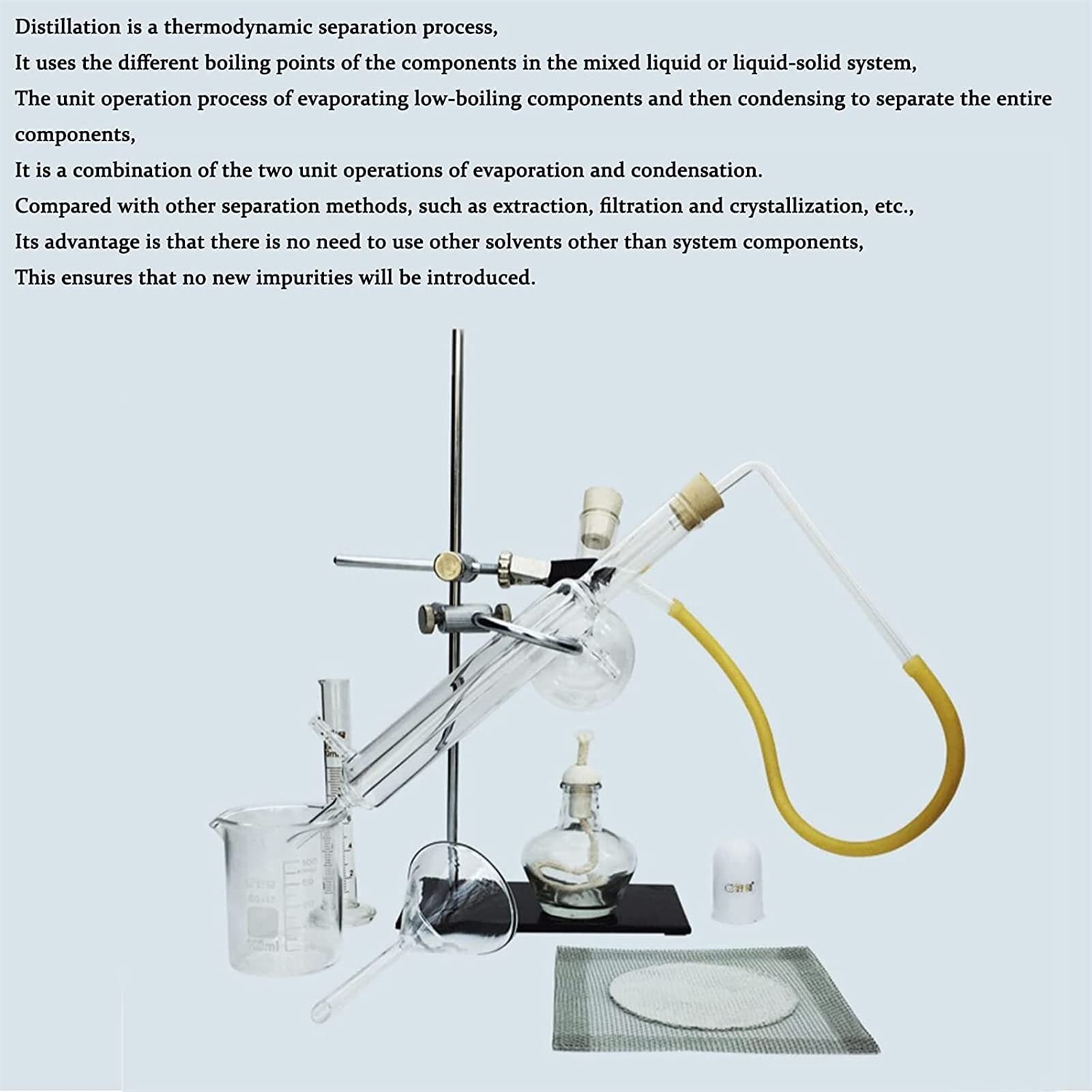 WlP Dispositivo De Estilación De Laboratorio, Aceites Esenciales Destille Dispositivo De Agua De Agua Pura, Conjunto For Hacer Aceites Esenciales, Dispositivos De Destilación