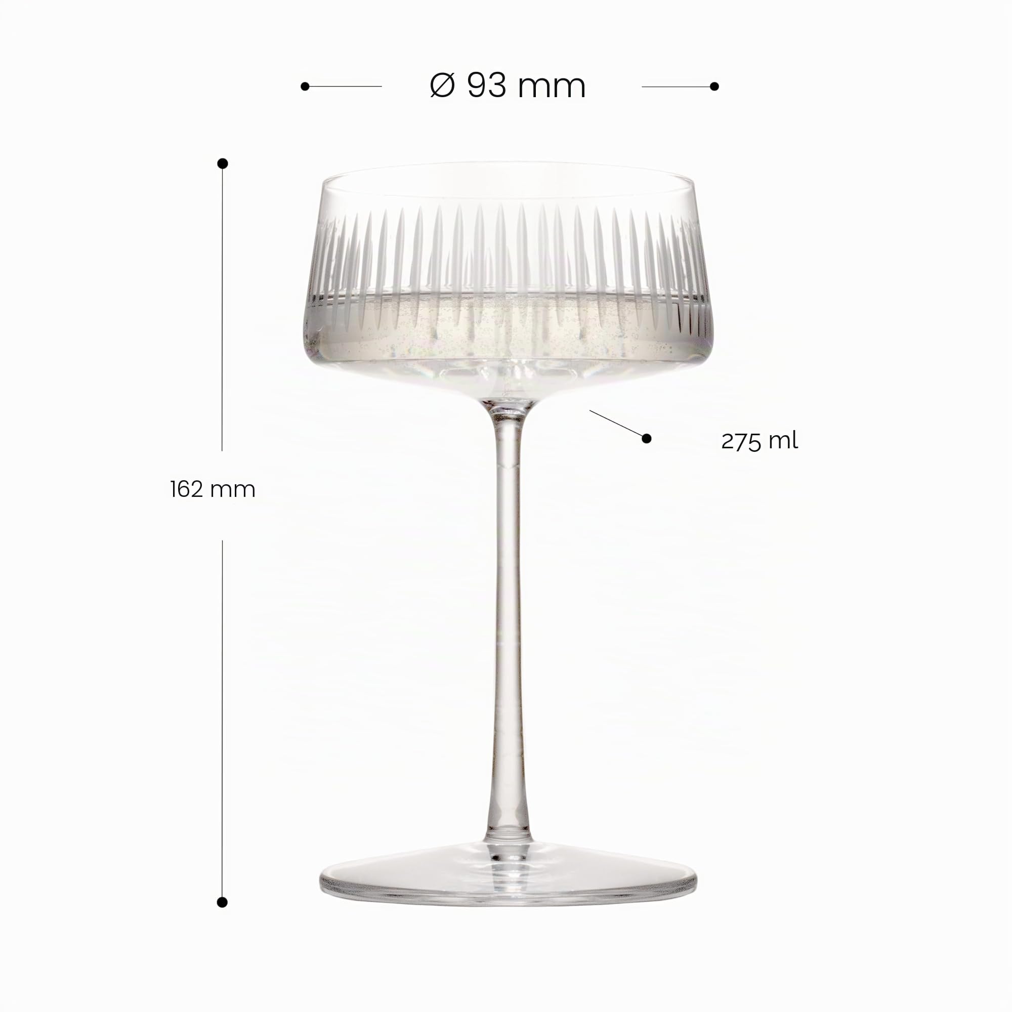 Stölzle Lausitz SOHO Coupes à Champagne Set de 6 275ml – Verres Élégants pour Champagne & Cocktails – Verres en Cristal de Haute Qualité – Lavables au Lave-Vaisselle, Made in Germany