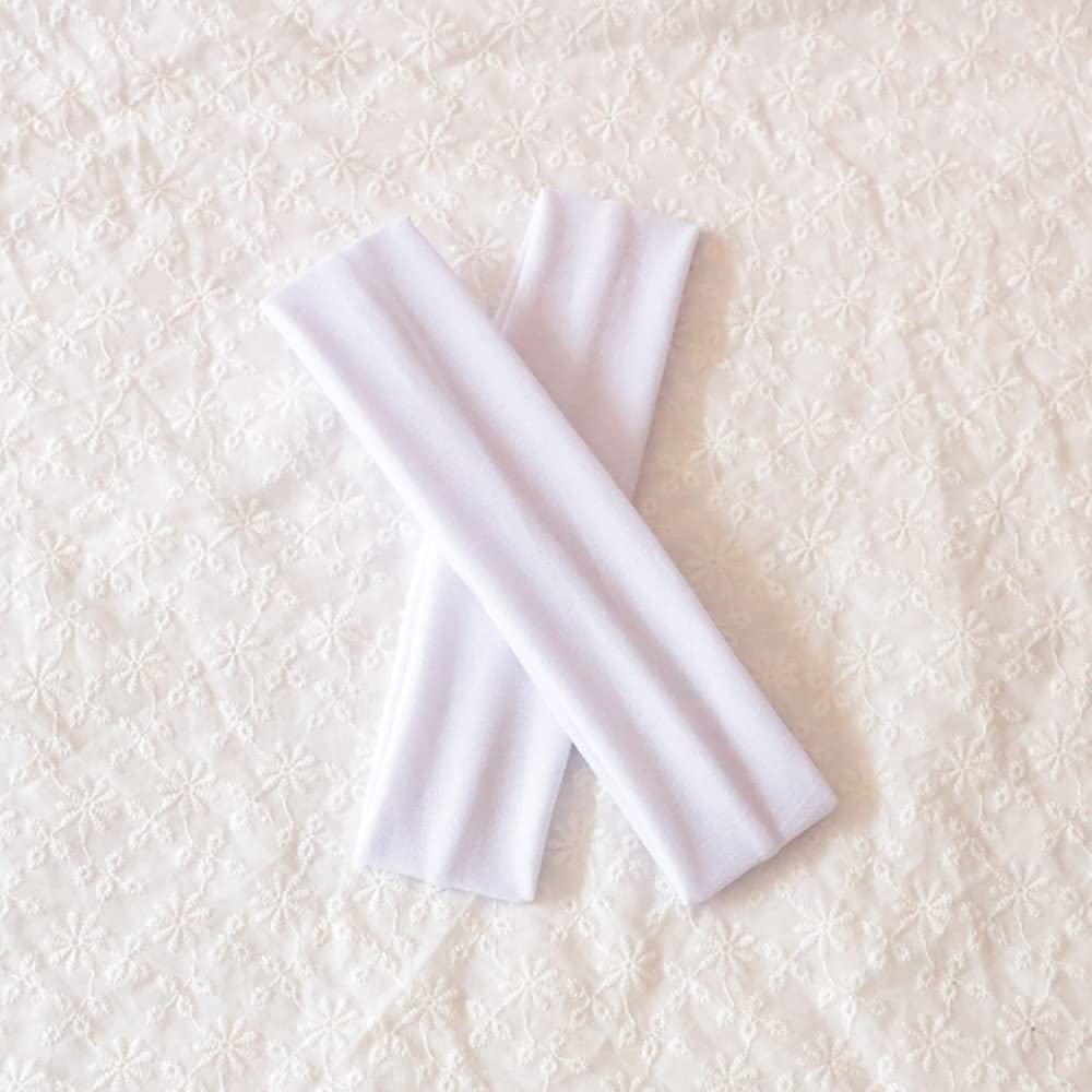 Diadema deportiva de yoga, Banda Cabeza, Paquete de 14, Banda Elástica de Poliéster Suave para Yoga, para Mujeres, Hombre y Niña (Blanco)