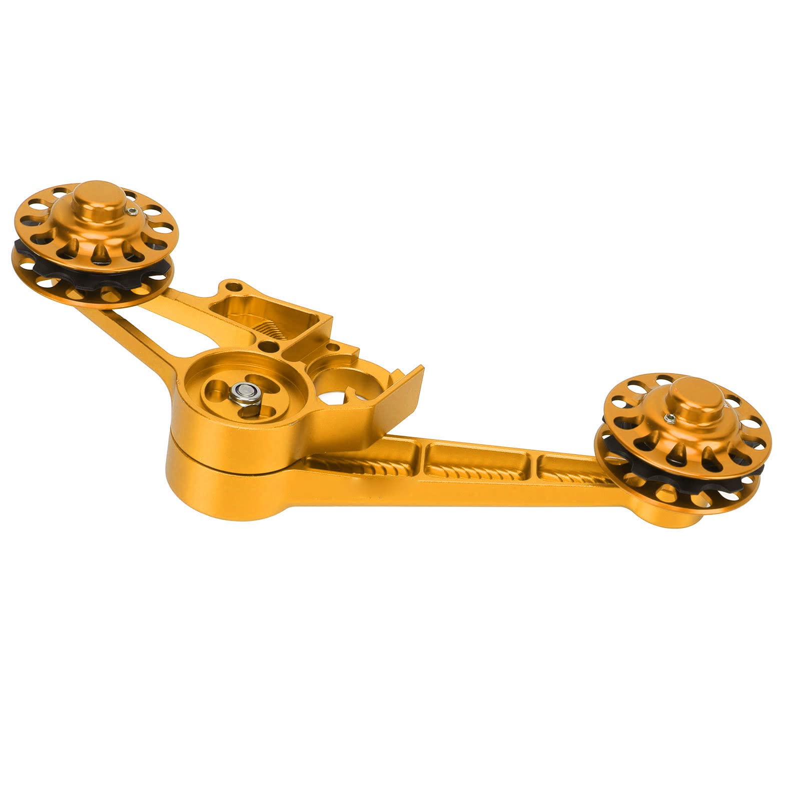 Tensor de Cadena de Bicicleta 10T Aleación de Aluminio Duradera para Bicicletas Plegables : Evita que la Cadena Se Caiga, Adecuado para Variantes de Velocidad Internas, Incluye 2 Llaves (Oro)