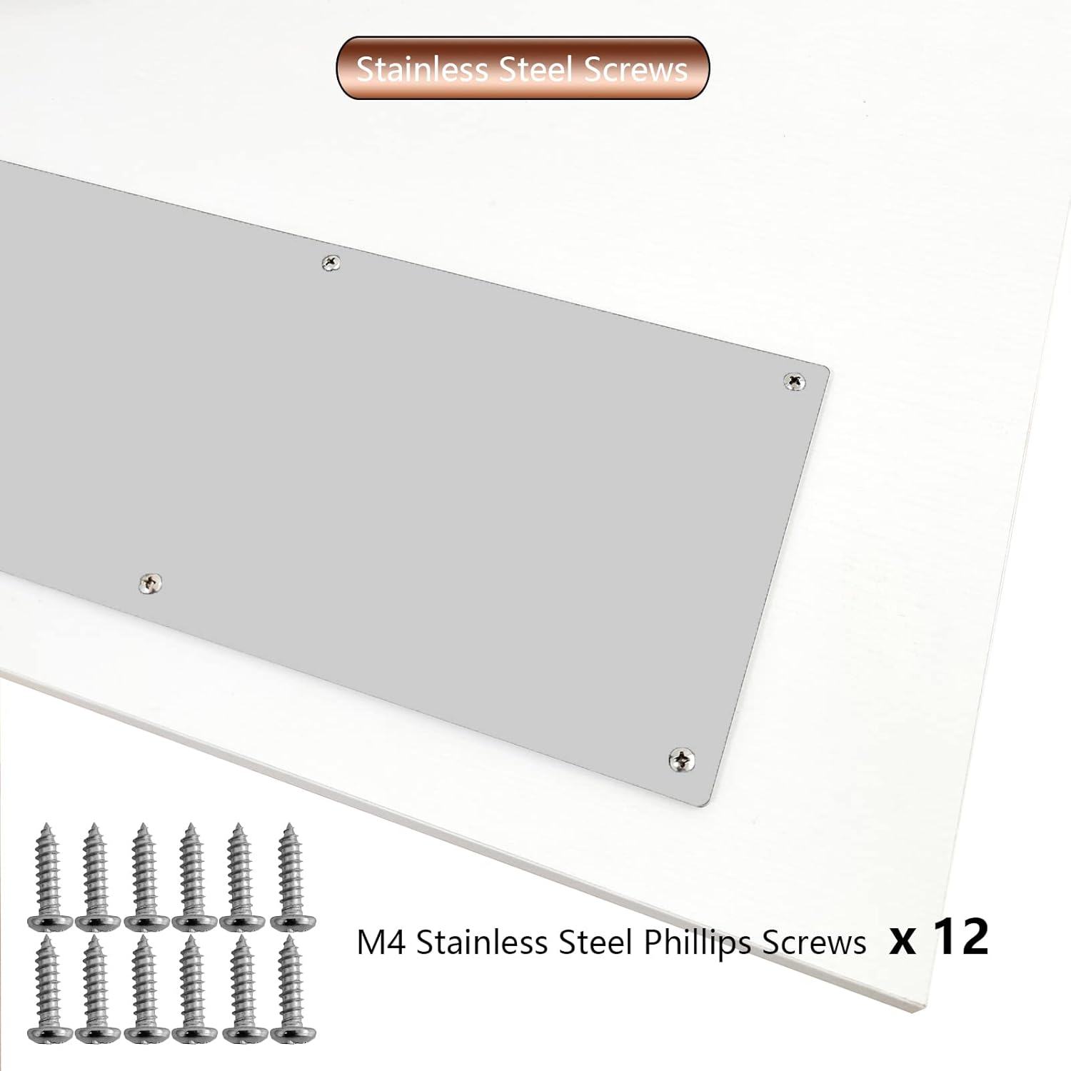 Door Metal Kick Plate 10x34 inches Aluminum Decorative Plates Protector for 36 inches Front Doors, 18 Ga Thickness 10"x 34" (Silver)