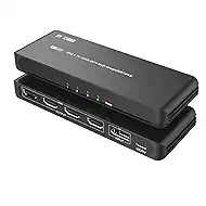 DisplayPort to HDMI Splitter for 4 Monitors, 8K@60Hz HDMI Splitter Extended Display 1 DP in 4 HDMI Out DisplayPort MST Hub for Multiple Monitor, Compatible with Computer, Graphic Card, PC