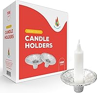 The Dreidel Company Extra Heavy Duty Disposable Candle Holders 100 Pack - Aluminum Foil Bobeches Drip Cups for Candlesticks
