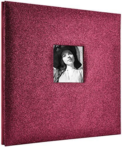 Image of MCS Expandable 10-Page Glitter Scrapbook Album with Photo Opening Cover and 12 x 12 Inch Pages, 13.5 x 12.5 Inch, Red Wine