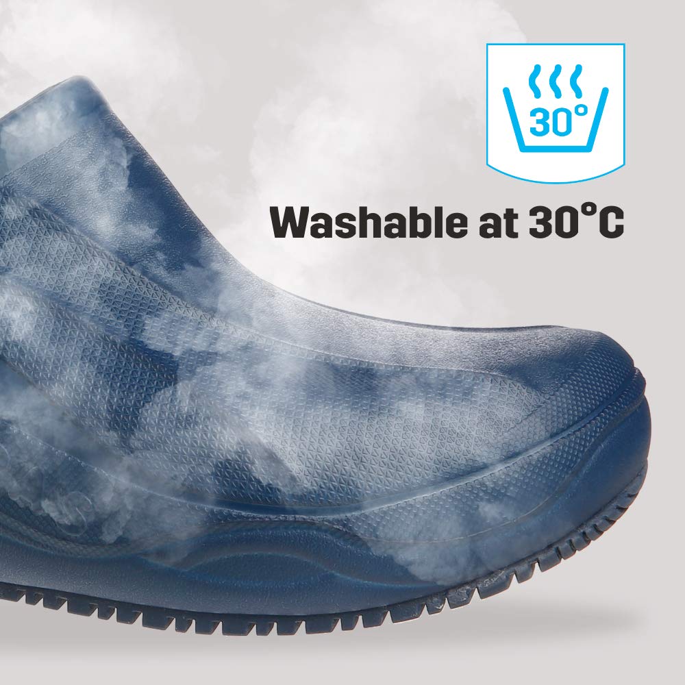 Oxypas Safety Jogger Clogs für Damen - Smooth - Leichter Arbeitsschuh für Herren, ideal für Krankenhaus, Küche oder Garten, Navy, Größe EU 38