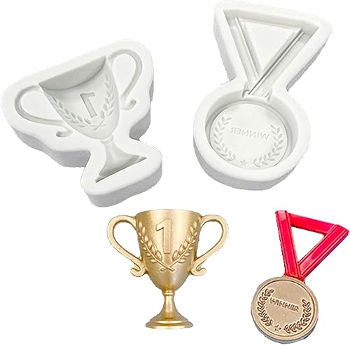 Miniatura 1 de Molde de trofeo para cupcakes Topper Cake Decorating Chocolate Candy Polímero Pasta de goma de arcilla