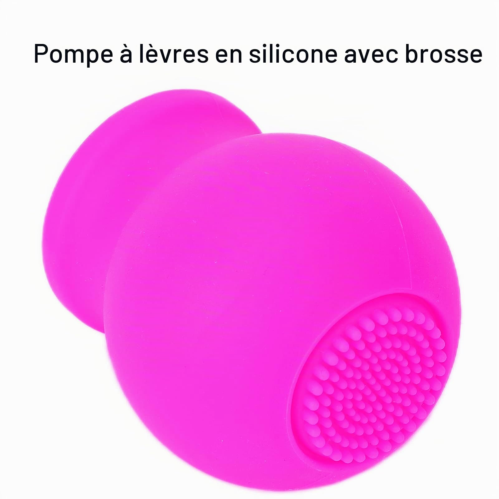 Appareil Plus Pulpeux pour les Lèvres, Rehausseur de Lèvres Beauté Plus Grande Bouche Rapidement Visage Propre Massage Pompe à Lèvres en Silicone avec Brosse(rose)